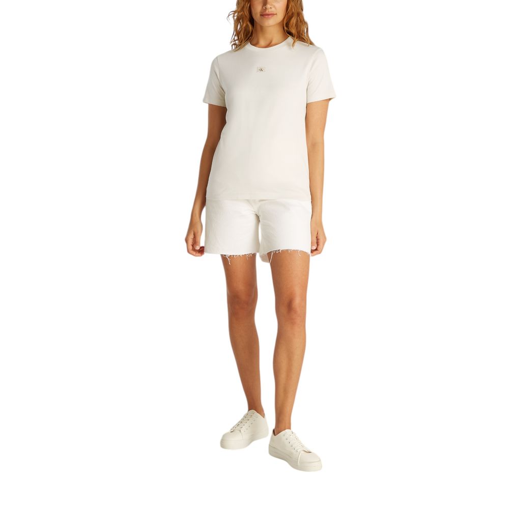 Calvin Klein Jeans Beige Recycled Cotton T-Shirt | Regal Royce