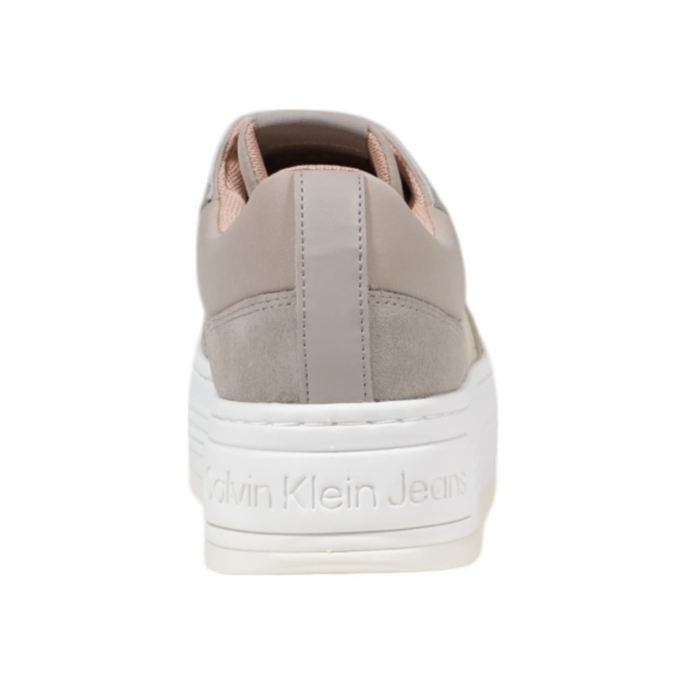 Calvin Klein Jeans Beige Recycled Cotton Platform Sneakers | Regal Royce