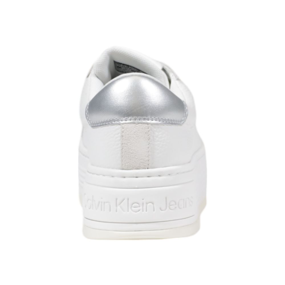 Calvin Klein Jeans Silver Leather Platform Sneakers | Regal Royce