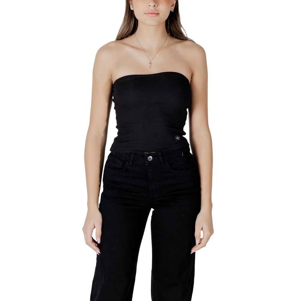 Calvin Klein Jeans Black Recycled Cotton Top | Regal Royce