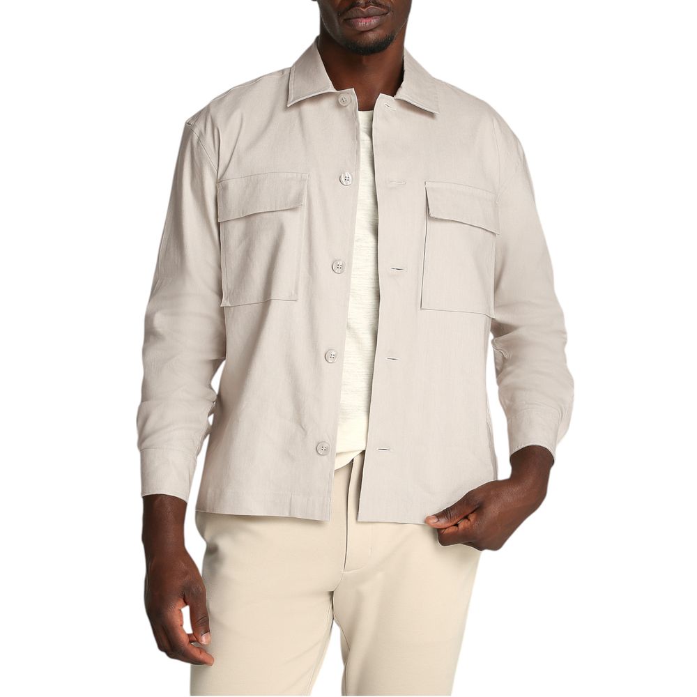 Calvin Klein Beige Lyocell Coat | Regal Royce