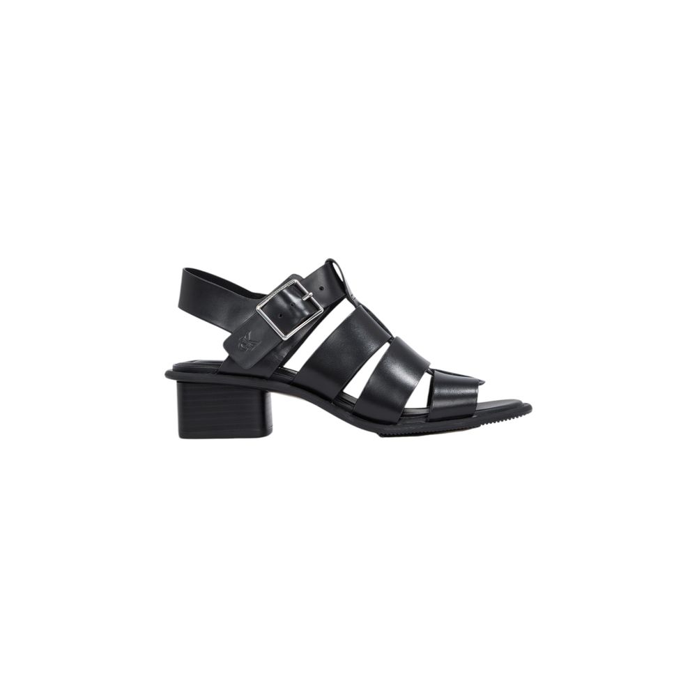 Calvin Klein Jeans Black Polyester Flat Sandals | Regal Royce
