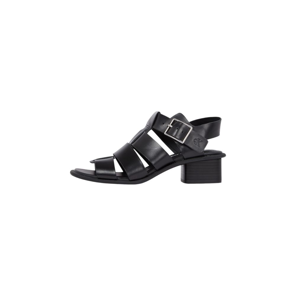 Calvin Klein Jeans Black Polyester Flat Sandals | Regal Royce