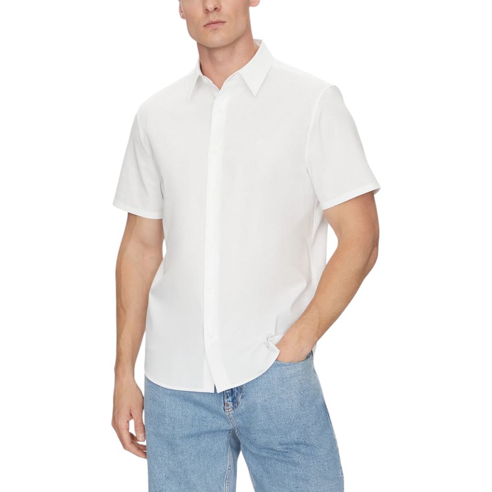 Calvin Klein White Organic Cotton Shortsleeve Shirt | Regal Royce