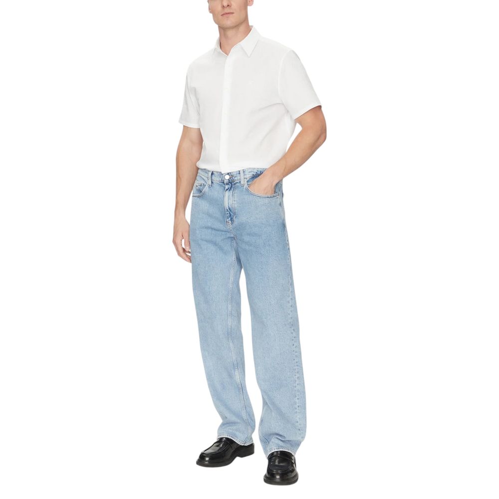 Calvin Klein White Organic Cotton Shortsleeve Shirt | Regal Royce