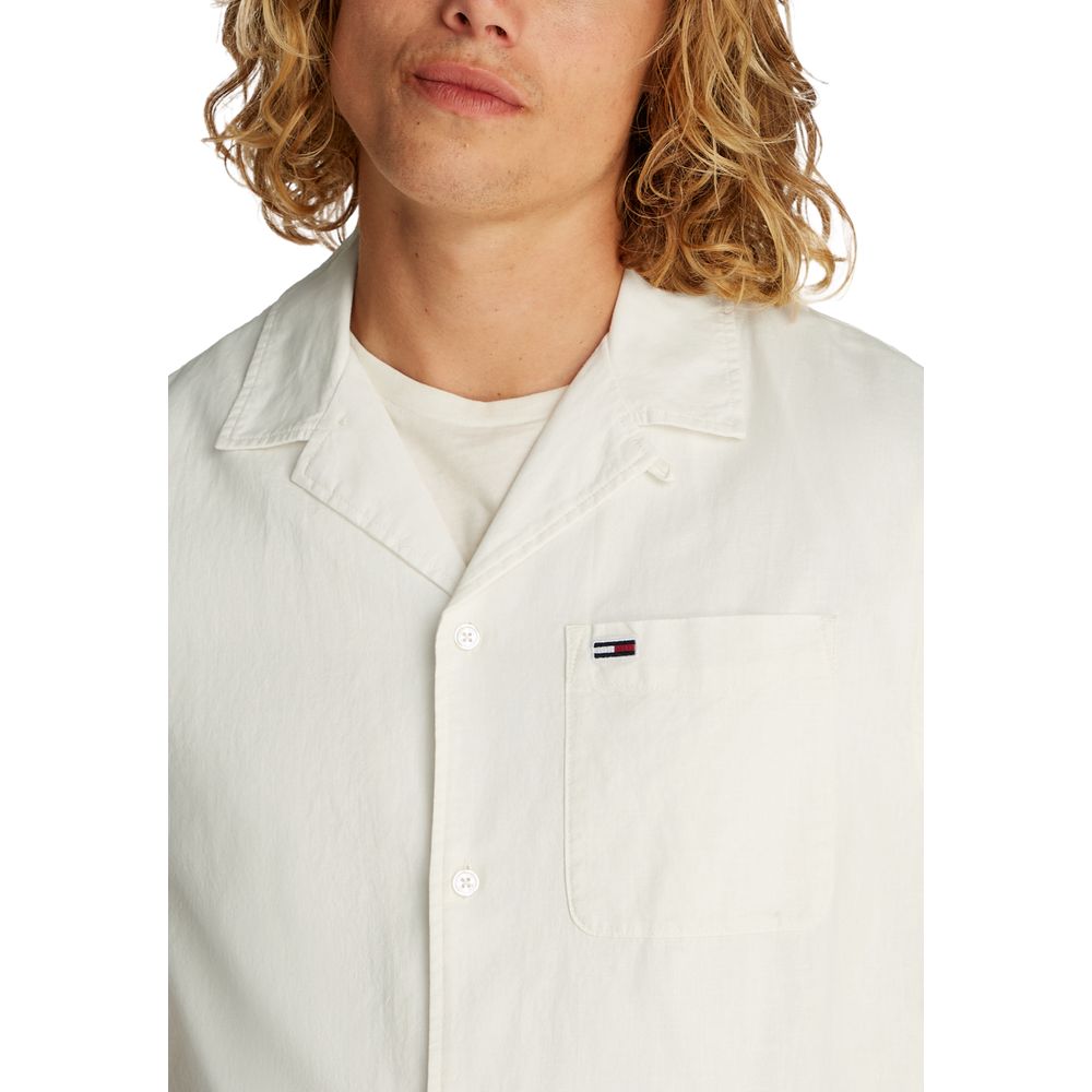 Tommy Hilfiger Jeans Cream Cotton Shortsleeve Shirt | Regal Royce