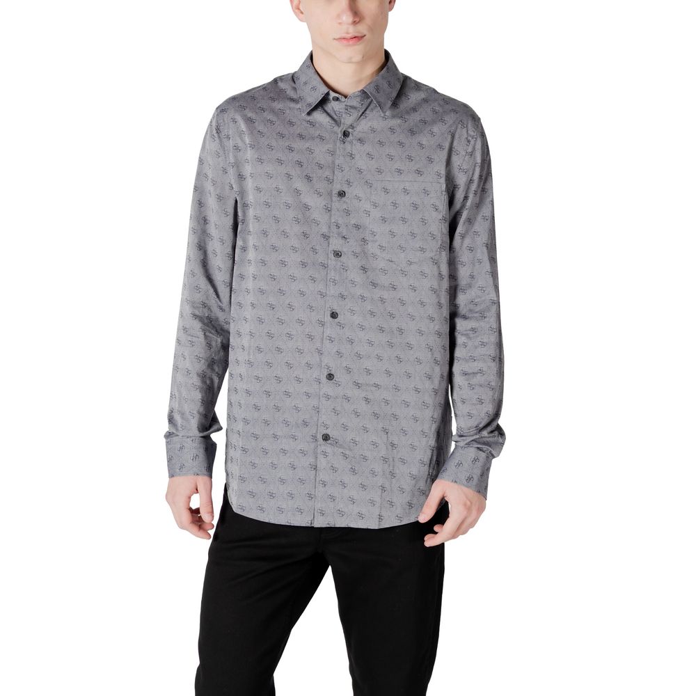 Guess Gray Cotton Pattern Shirt | Regal Royce