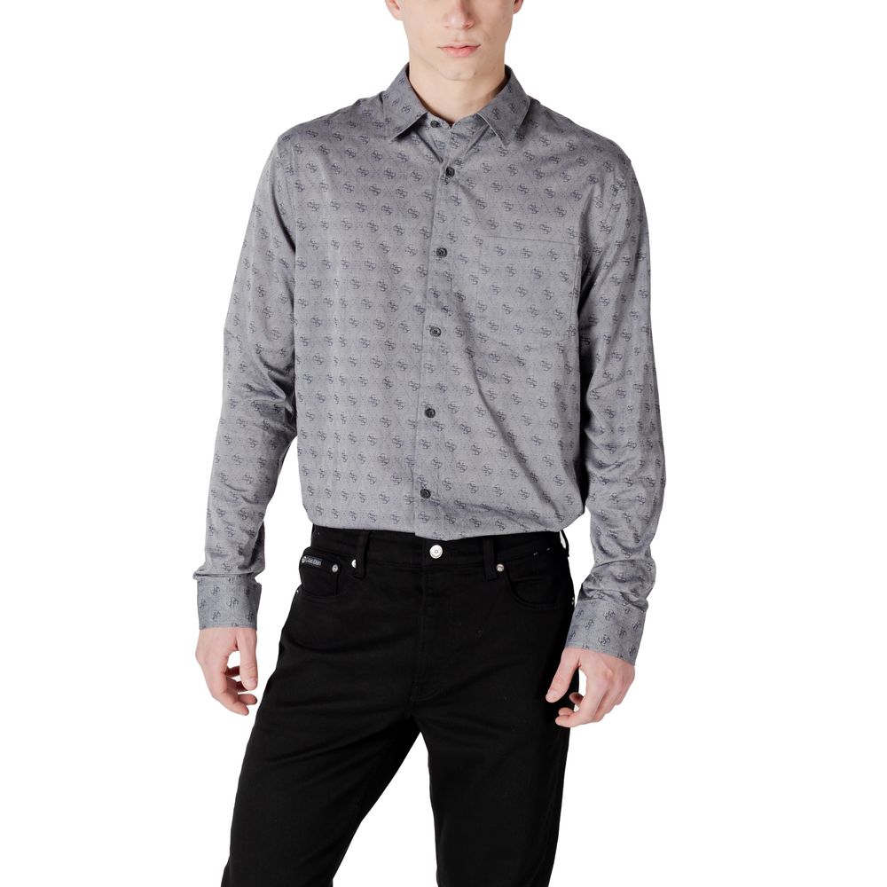 Guess Gray Cotton Pattern Shirt | Regal Royce