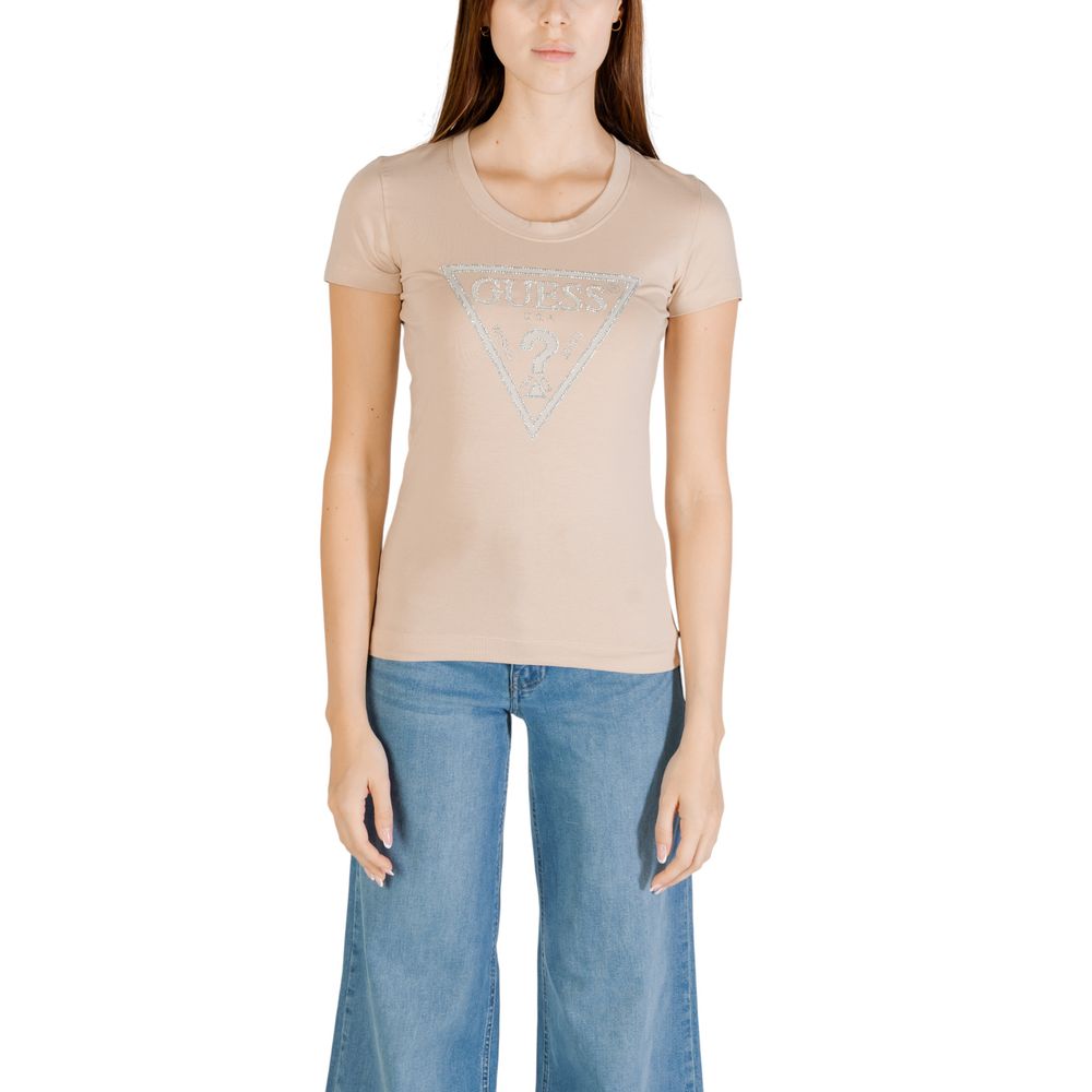 Guess Beige Cotton T-Shirt | Regal Royce