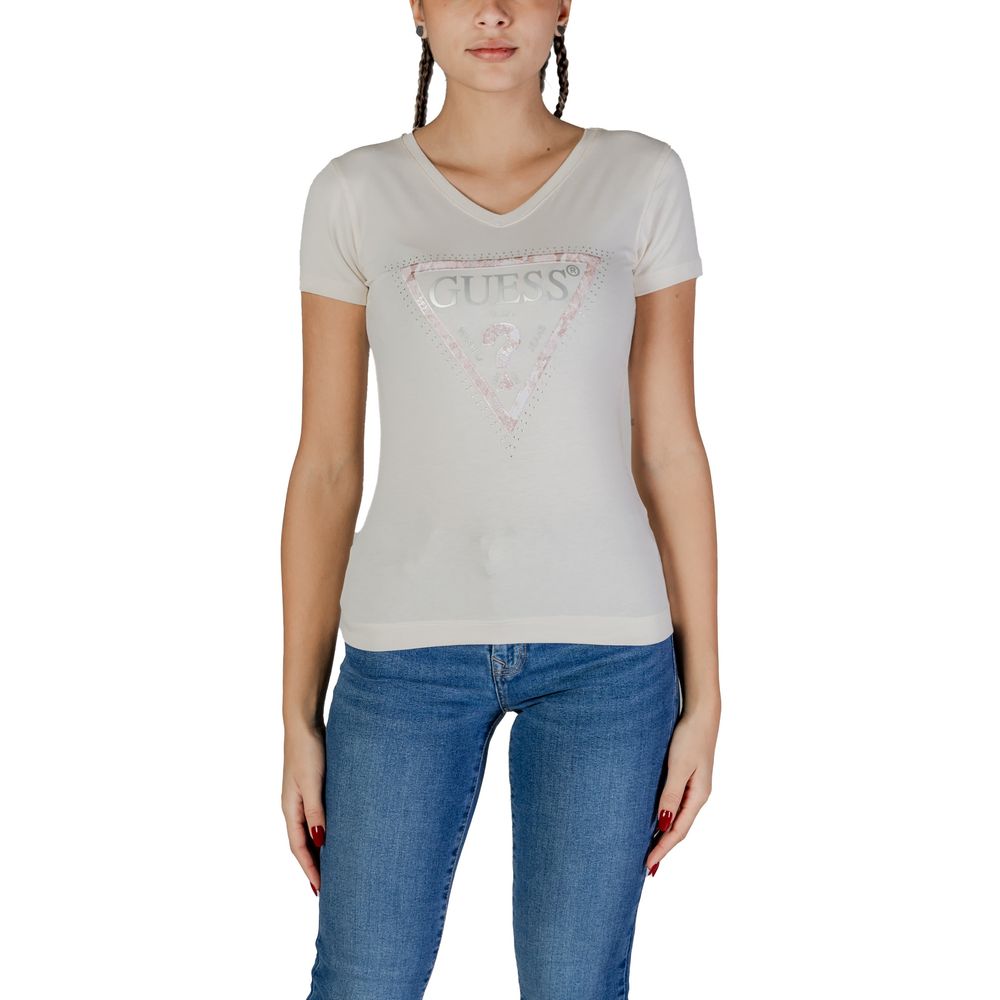 Guess Cream Cotton T-Shirt | Regal Royce