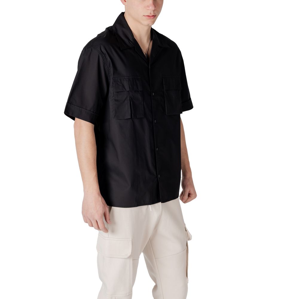 Antony Morato Black Lyocell Shortsleeve Shirt | Regal Royce