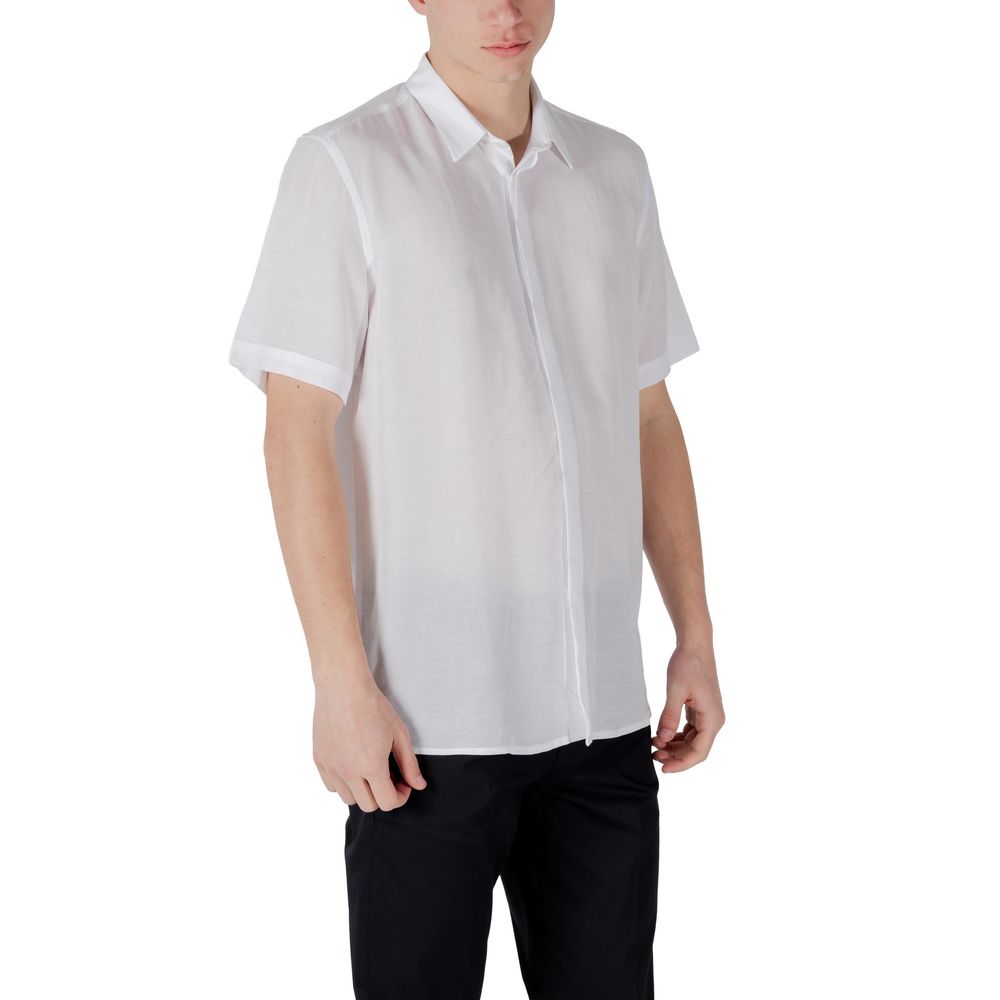 Antony Morato White Lyocell Shortsleeve Shirt | Regal Royce