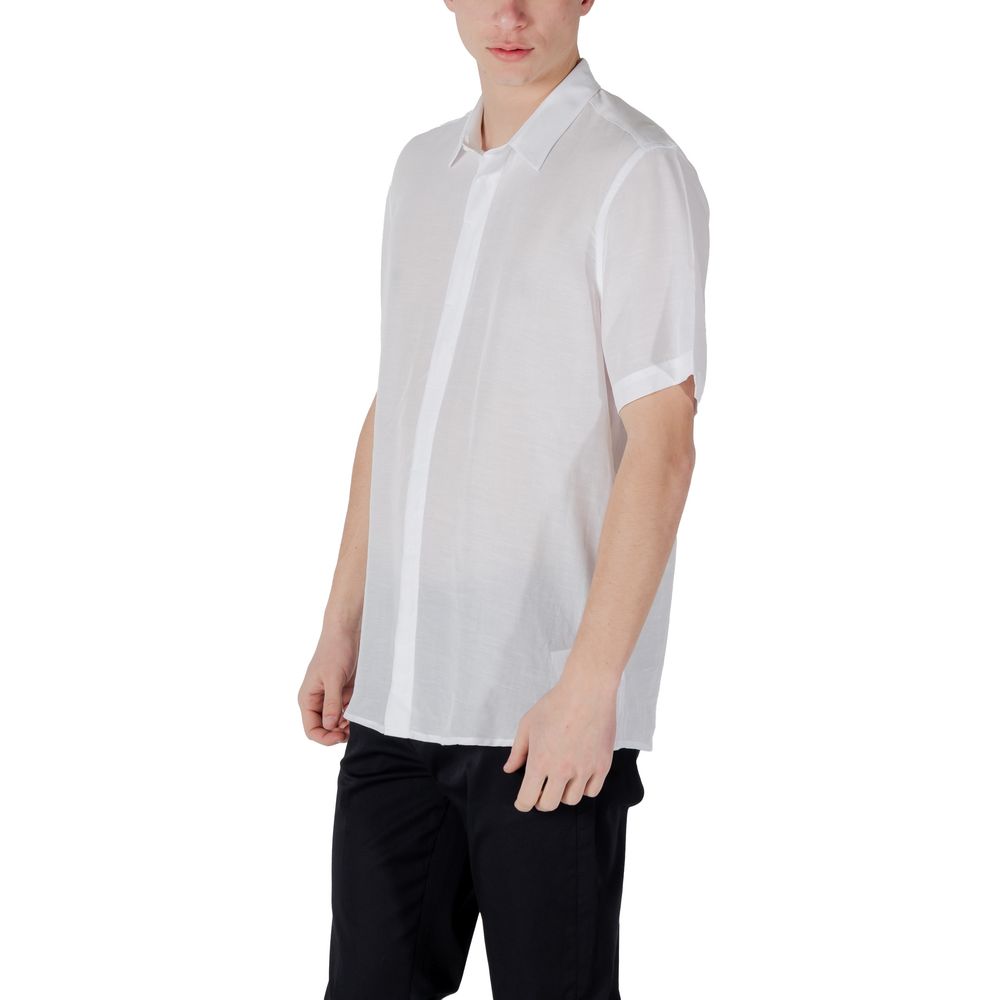Antony Morato White Lyocell Shortsleeve Shirt | Regal Royce