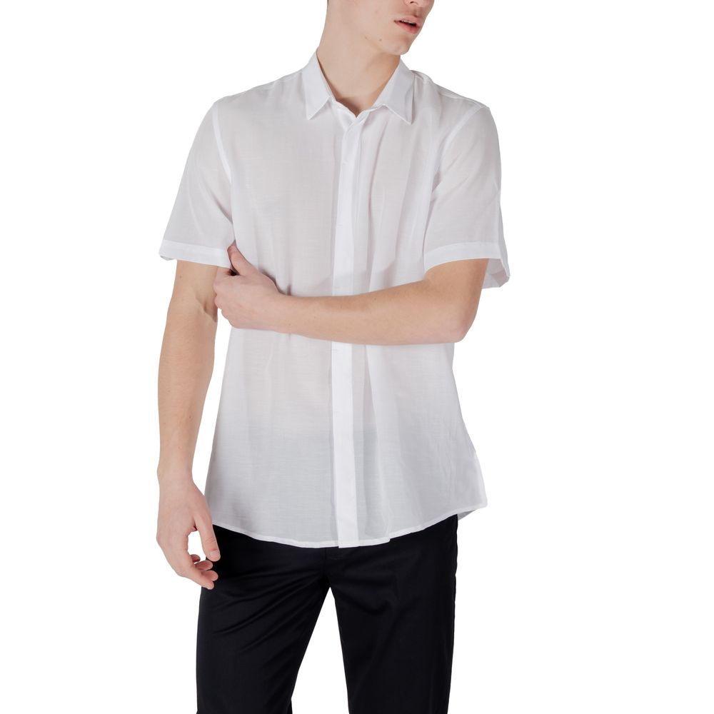 Antony Morato White Lyocell Shortsleeve Shirt | Regal Royce