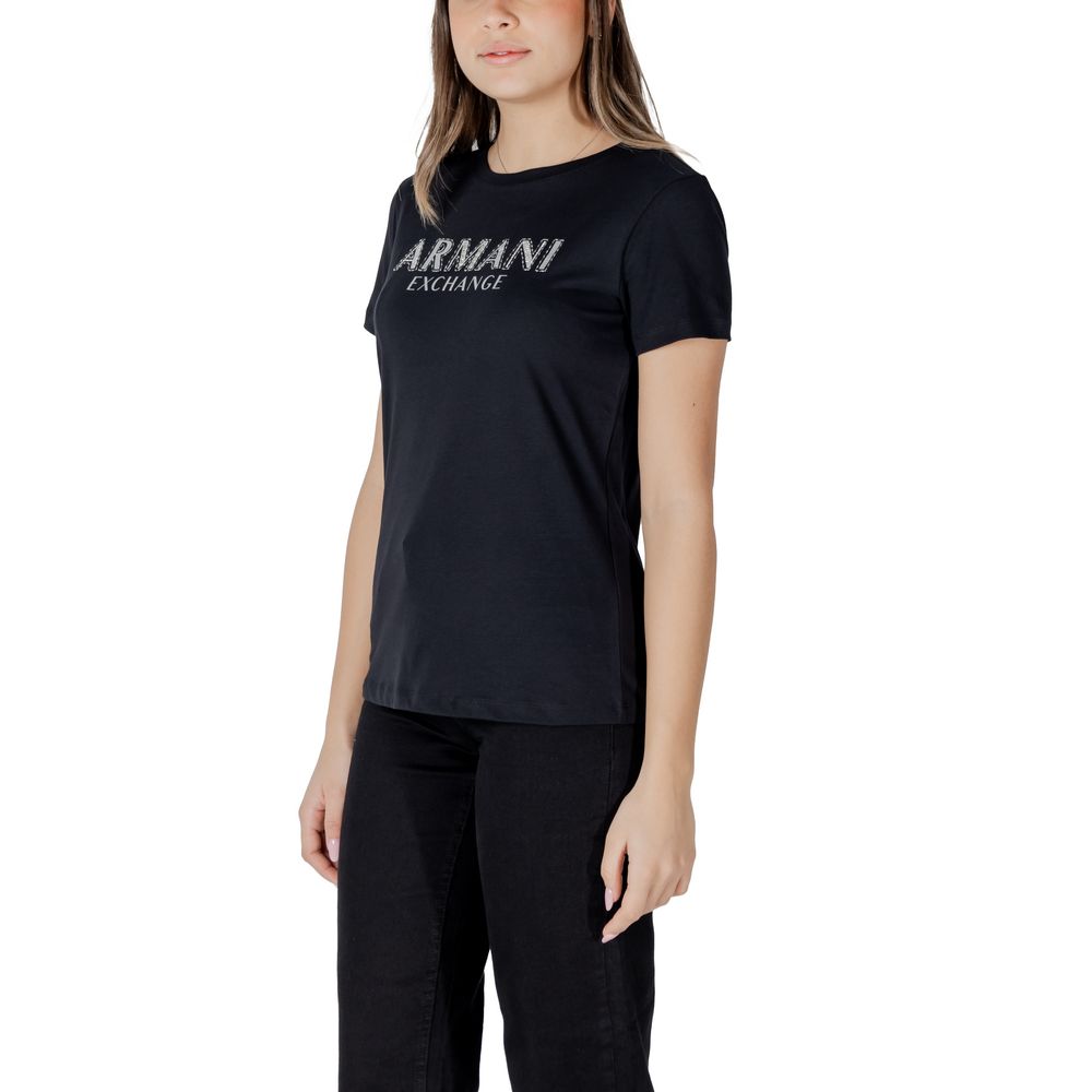 Armani Exchange Black Cotton Long Sleeve T-Shirt | Regal Royce
