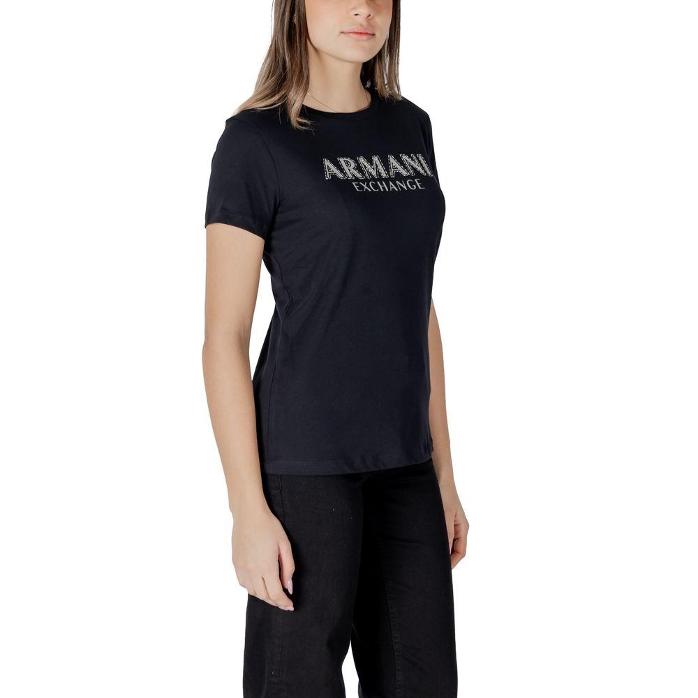 Armani Exchange Black Cotton Long Sleeve T-Shirt | Regal Royce