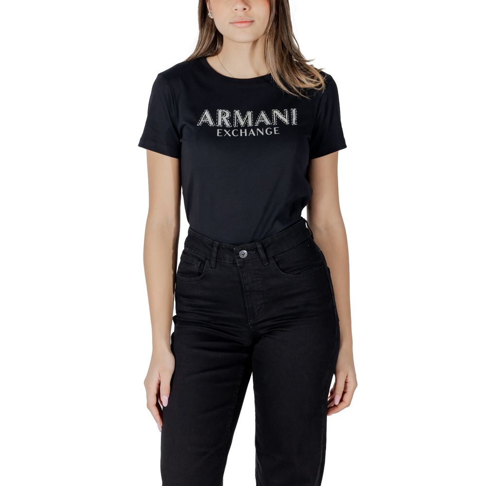 Armani Exchange Black Cotton Long Sleeve T-Shirt | Regal Royce