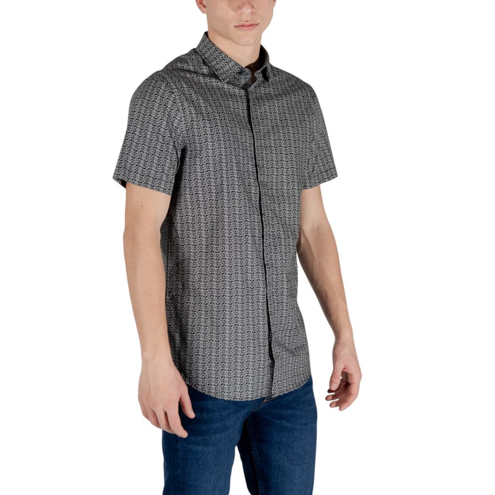 Armani Exchange Black Cotton Shortsleeve Shirt | Regal Royce
