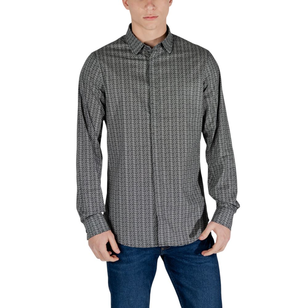 Armani Exchange Black Cotton Pattern Shirt | Regal Royce