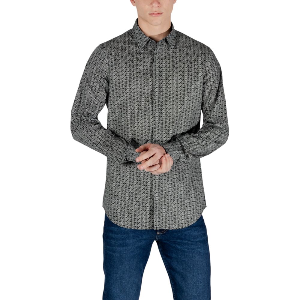 Armani Exchange Black Cotton Pattern Shirt | Regal Royce