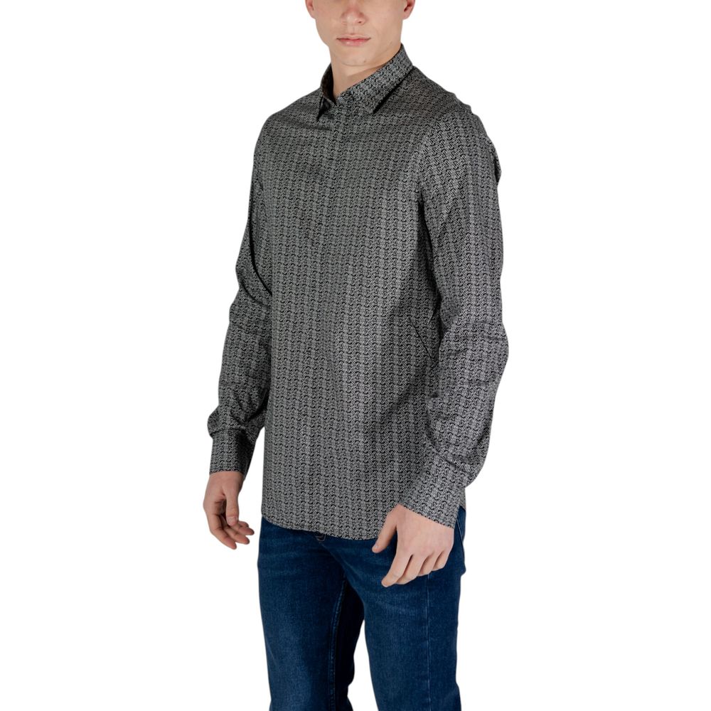 Armani Exchange Black Cotton Pattern Shirt | Regal Royce