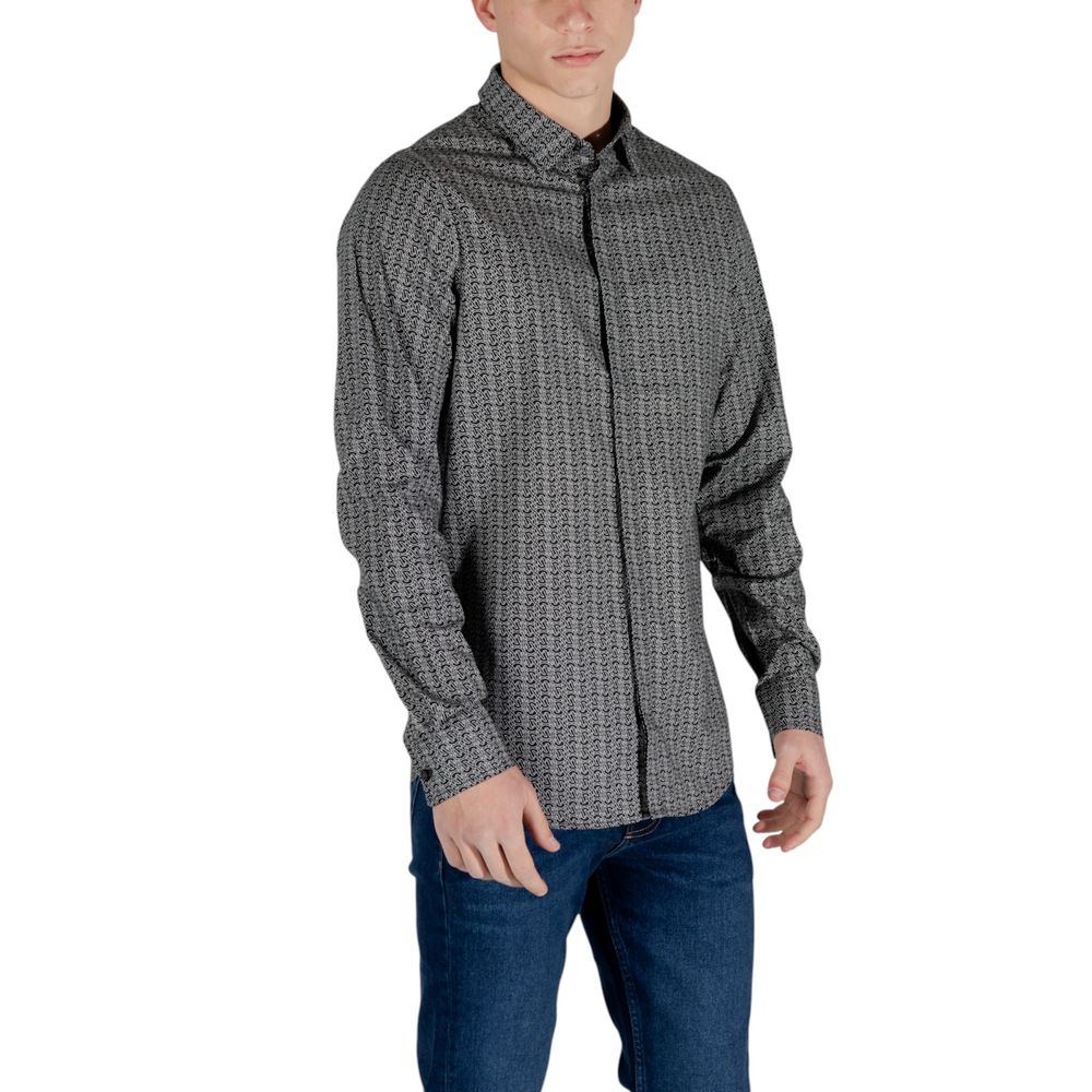 Armani Exchange Black Cotton Pattern Shirt | Regal Royce