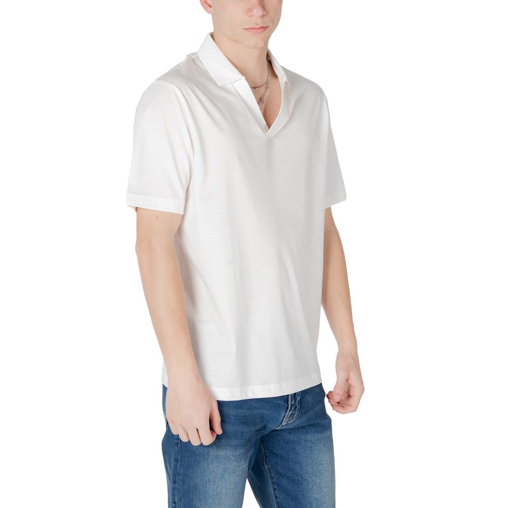 Armani Exchange White Cotton Polo Shirt | Regal Royce