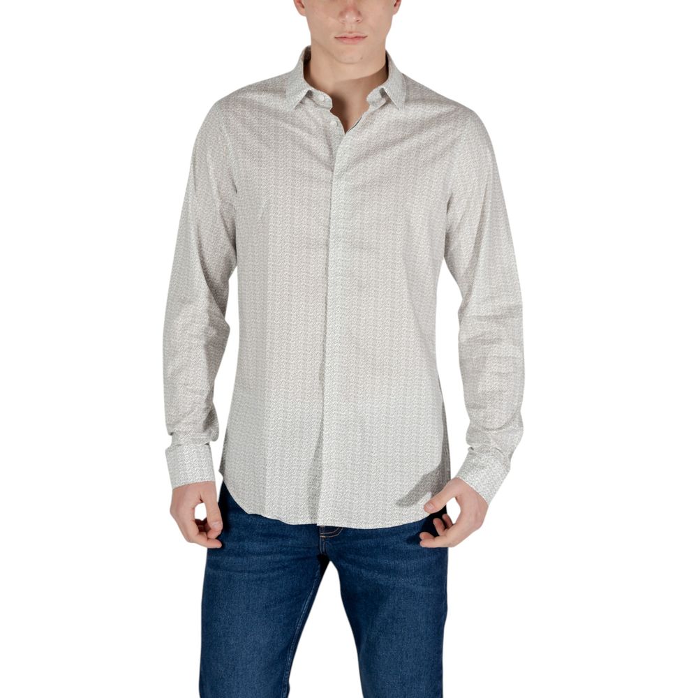Armani Exchange Cream Cotton Pattern Shirt | Regal Royce