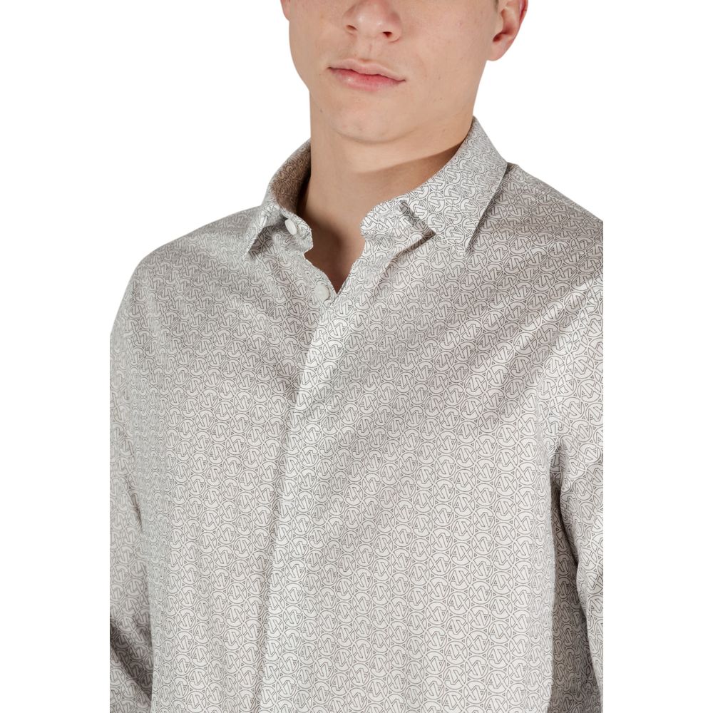 Armani Exchange Cream Cotton Pattern Shirt | Regal Royce