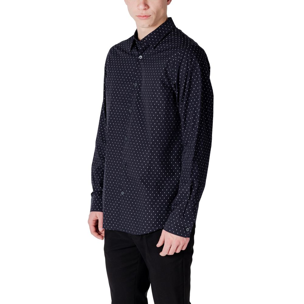 Armani Exchange Blue Cotton Pattern Shirt | Regal Royce