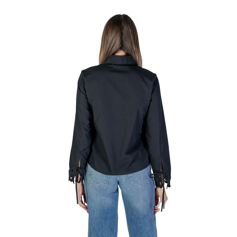 Jacqueline De Yong Black Cotton Blouse | Regal Royce