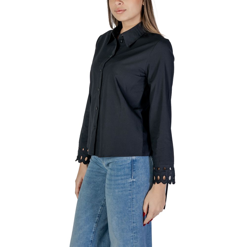 Jacqueline De Yong Black Cotton Blouse | Regal Royce