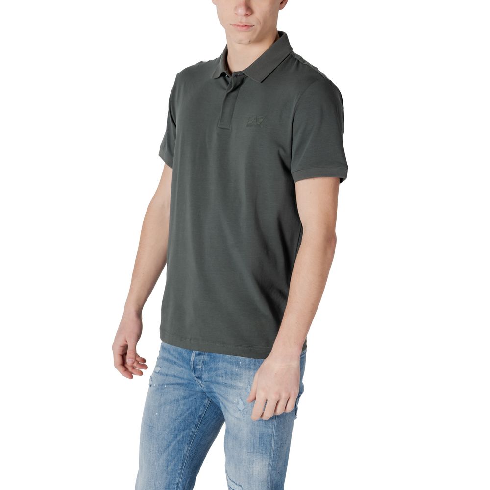 EA7 Emporio Armani Green Cotton Polo Shirt