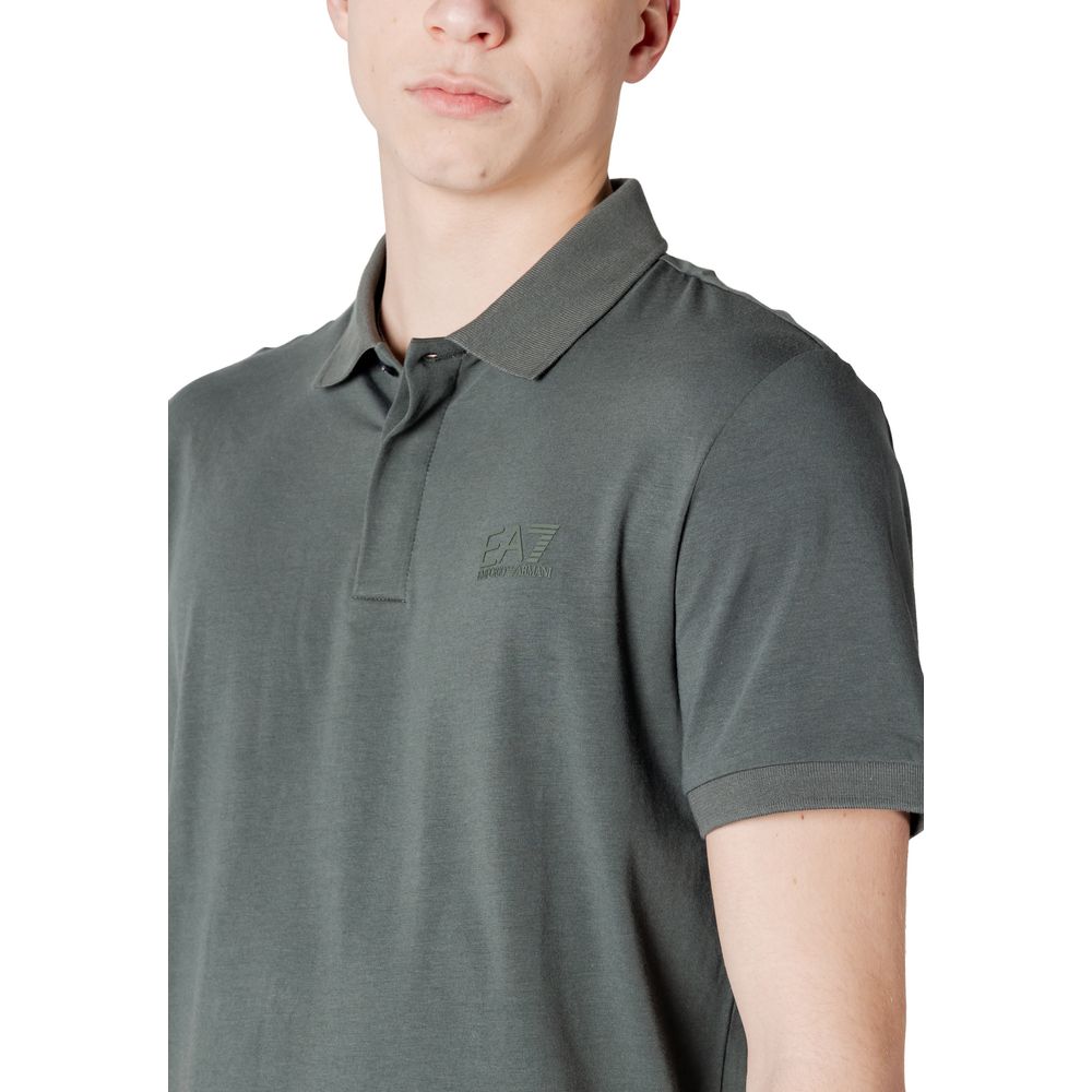 EA7 Emporio Armani Green Cotton Polo Shirt | Regal Royce