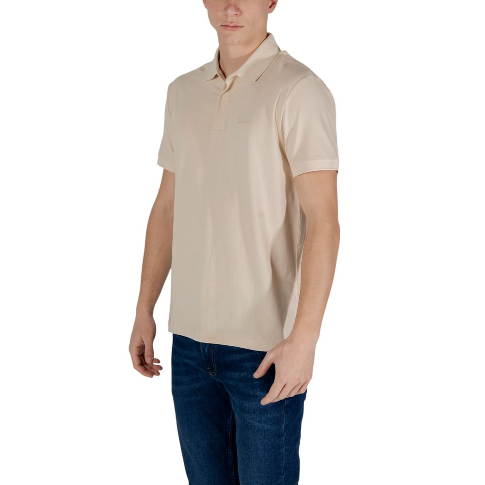 EA7 Emporio Armani Beige Cotton Polo Shirt | Regal Royce