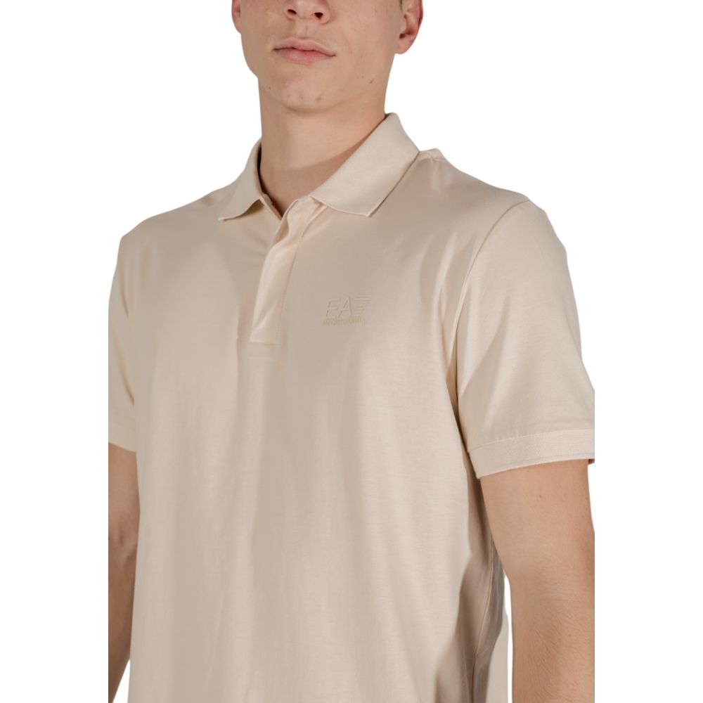 EA7 Emporio Armani Beige Cotton Polo Shirt | Regal Royce