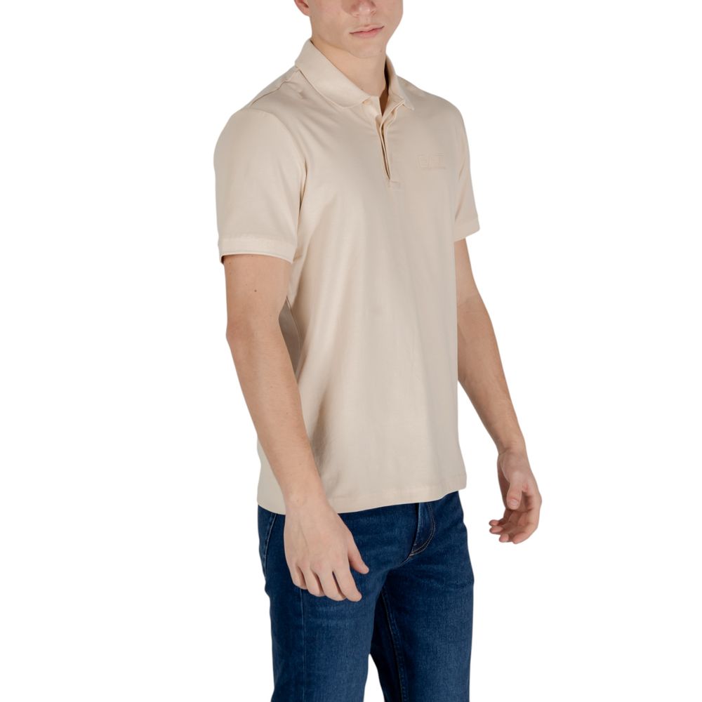 EA7 Emporio Armani Beige Cotton Polo Shirt | Regal Royce