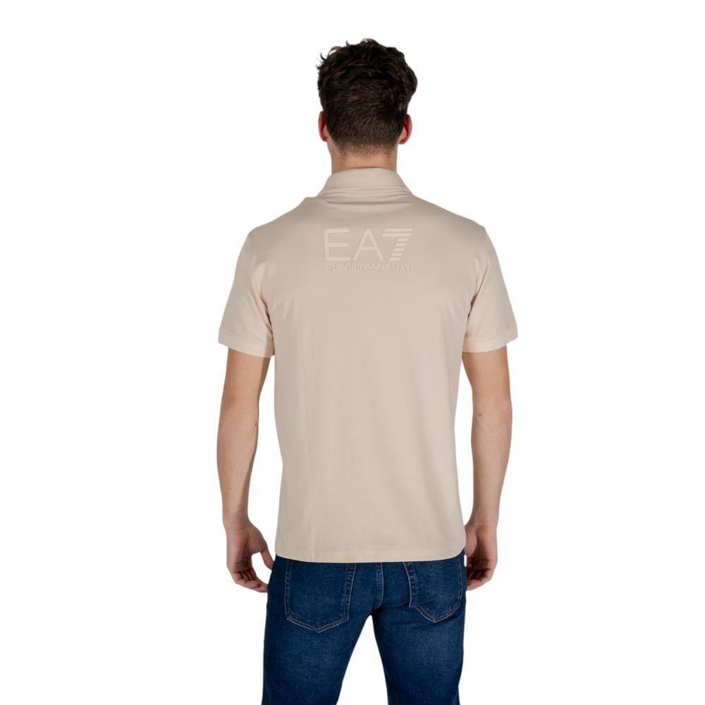 EA7 Emporio Armani Beige Cotton Polo Shirt | Regal Royce