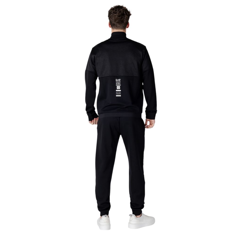 EA7 Emporio Armani Black Cotton Sweatsuit