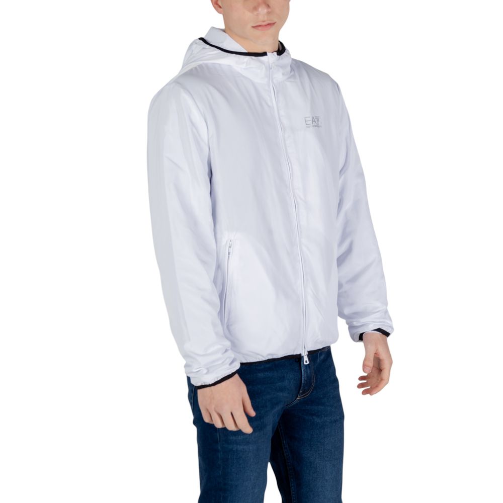 EA7 Emporio Armani White Polyester Shell Jacket | Regal Royce