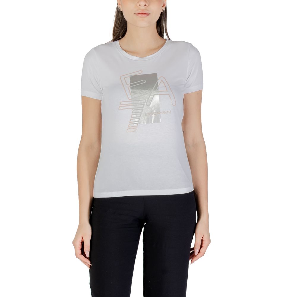 EA7 Emporio Armani White Cotton T-Shirt | Regal Royce