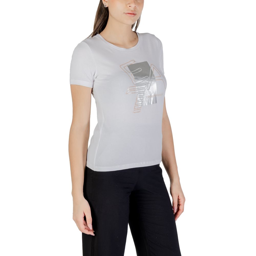 EA7 Emporio Armani White Cotton T-Shirt | Regal Royce