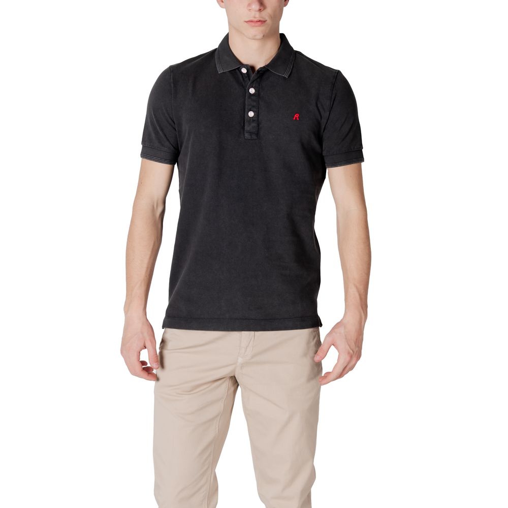 Replay Black Cotton Polo Shirt | Regal Royce