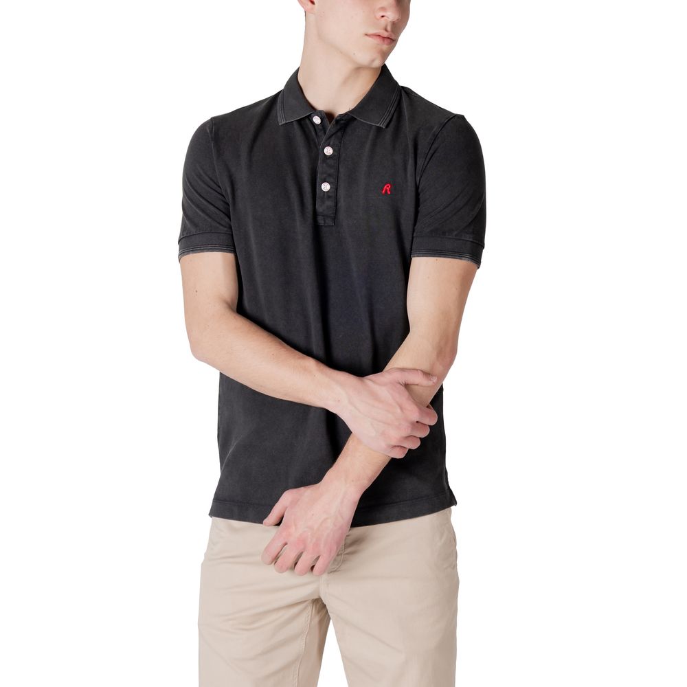 Replay Black Cotton Polo Shirt | Regal Royce