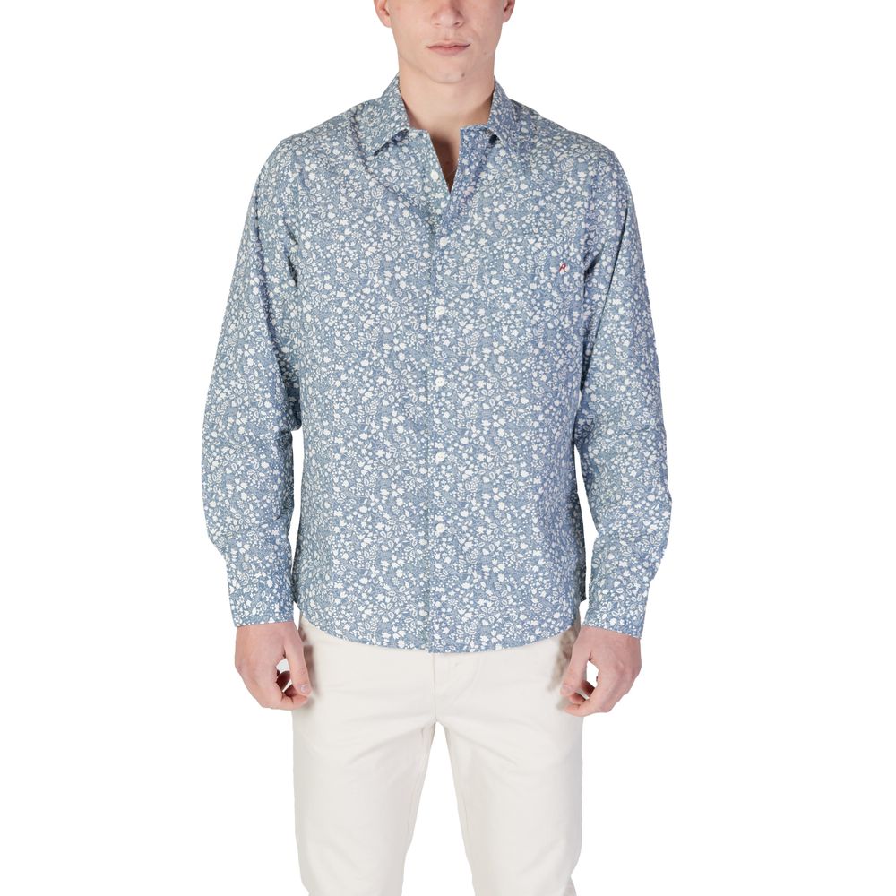 Replay Light Blue Cotton Pattern Shirt | Regal Royce