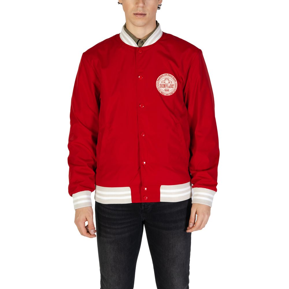 Replay Red Cotton Bomber | Regal Royce