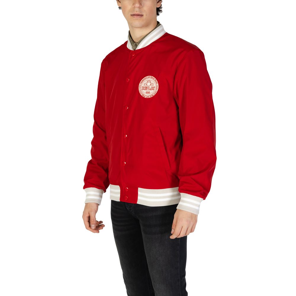 Replay Red Cotton Bomber | Regal Royce