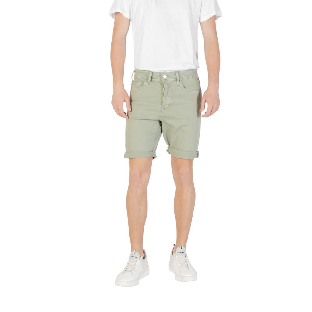 Replay Green Cotton Bermuda Shorts | Regal Royce