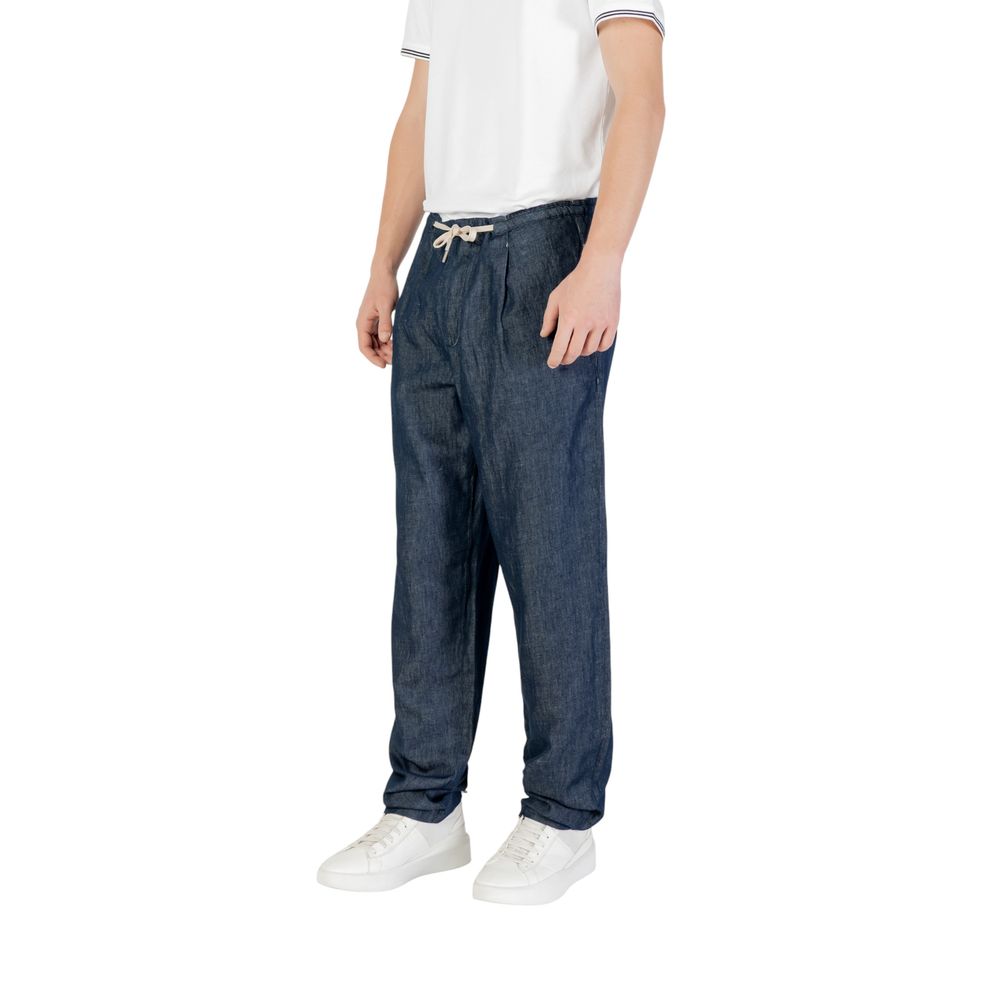 Replay Blue Cotton Casual Pants | Regal Royce
