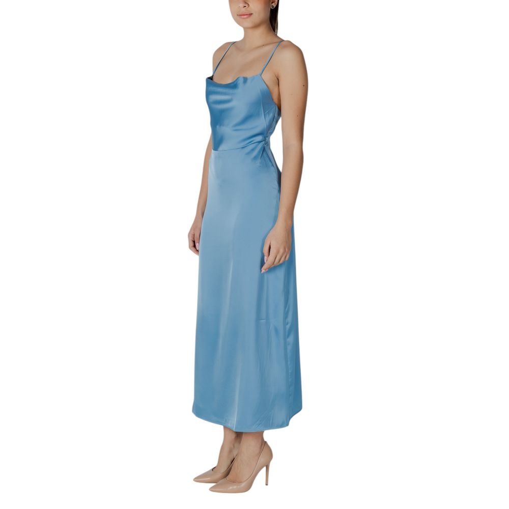 Vila Clothes Turquoise Polyester Long Dress | Regal Royce